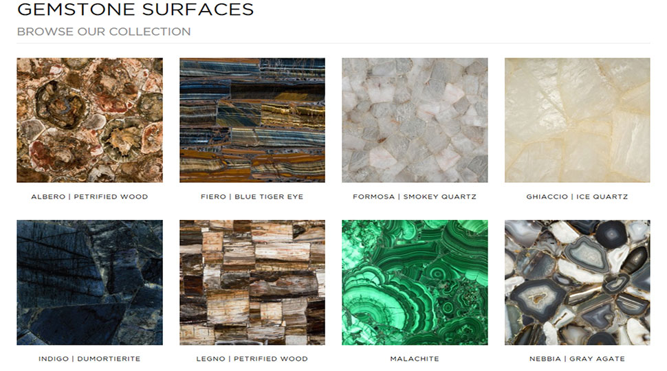 Zicana Gemstone Surfaces Page